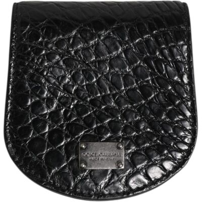 Dolce & Gabbana Schwarze exotische Leder-Münz-Kondom-Etui-Halter Tasche Geldbörse Schwarz Einheitsgröße Dolce & Gabbana Schwarze exotische Leder-Münz-Kondom-Etui-Halter Tasche Geldbörse Schwarz Einheitsgröße