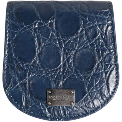Dolce & Gabbana Blauer exotischer Haut-Münz-Kondom-Etui Taschen-Wallet Blau Einheitsgröße Dolce & Gabbana Blauer exotischer Haut-Münz-Kondom-Etui Taschen-Wallet Blau Einheitsgröße