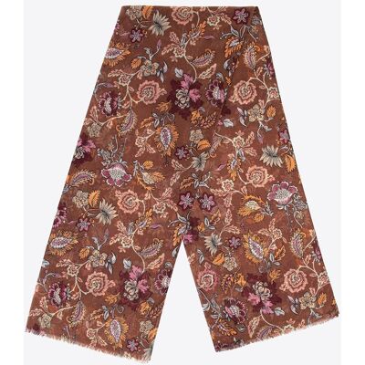 Wittchen Damenschal mit Blumenmuster, braun-orange, Polyester Braun Einheitsgröße Wittchen Damenschal mit Blumenmuster, braun-orange, Polyester Braun Einheitsgröße