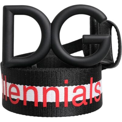Dolce & Gabbana Millennials Logo Schnallen Gürtel Schwarz 85cm Dolce & Gabbana Millennials Logo Schnallen Gürtel Schwarz 85cm
