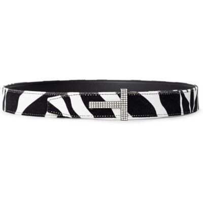 Tom Ford Zebramuster Strass-Schnallenriemen Weiß 85cm Tom Ford Zebramuster Strass-Schnallenriemen Weiß 85cm