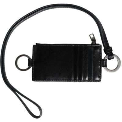 Dolce & Gabbana Leder Kartenhalter mit Lanyard Schwarz Einheitsgröße Dolce & Gabbana Leder Kartenhalter mit Lanyard Schwarz Einheitsgröße