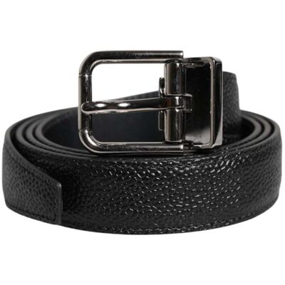 Dolce & Gabbana Schwarzer Kalbsleder Klassischer Metallverschluss Gürtel Schwarz 95cm Dolce & Gabbana Schwarzer Kalbsleder Klassischer Metallverschluss Gürtel Schwarz 95cm