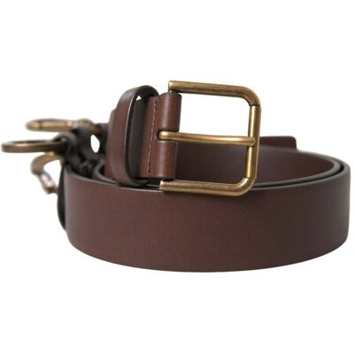 Dolce & Gabbana Brauner Kalbsledergürtel mit goldfarbener Metallschnalle Braun 90cm Dolce & Gabbana Brauner Kalbsledergürtel mit goldfarbener Metallschnalle Braun 90cm
