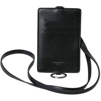 Dolce & Gabbana Schwarze Kalbleder Lanyard Logo Kartenhalter Herren Geldbörse Schwarz Einheitsgröße Dolce & Gabbana Schwarze Kalbleder Lanyard Logo Kartenhalter Herren Geldbörse Schwarz Einheitsgröße