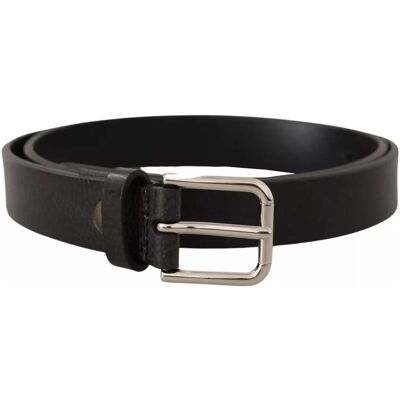 Dolce & Gabbana Kalbsleder Gürtel mit silbernem Metallverschluss in Schwarz Schwarz 80cm Dolce & Gabbana Kalbsleder Gürtel mit silbernem Metallverschluss in Schwarz Schwarz 80cm