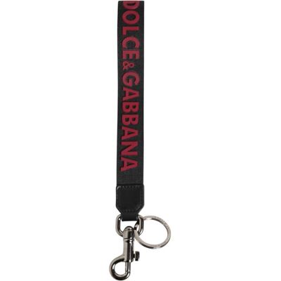 Dolce & Gabbana Schwarzer Roter DG Logo Polyester Silber Männer Schlüsselanhänger Schlüsselring Schwarz Einheitsgröße Dolce & Gabbana Schwarzer Roter DG Logo Polyester Silber Männer Schlüsselanhänger Schlüsselring Schwarz Einheitsgröße