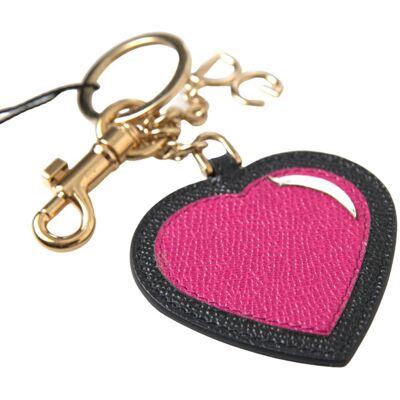 Dolce & Gabbana Schwarze Fuchsia Herz Leder Gold Metall Schlüsselanhänger Gold Einheitsgröße Dolce & Gabbana Schwarze Fuchsia Herz Leder Gold Metall Schlüsselanhänger Gold Einheitsgröße
