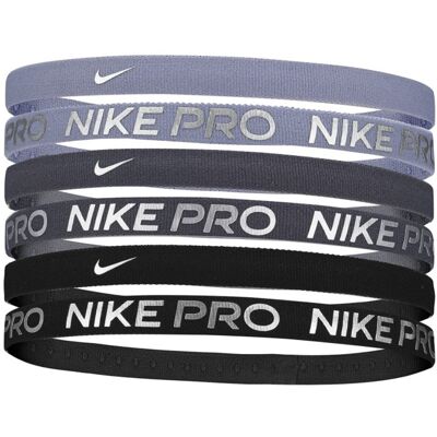 Nike - "Flex Classic" Stirnband, Metallic (6er-Pack) (Schwarz/Dunkelgrau/Violett Metallic) Schwarz Einheitsgröße Nike - "Flex Classic" Stirnband, Metallic (6er-Pack) (Schwarz/Dunkelgrau/Violett Metallic) Schwarz Einheitsgröße
