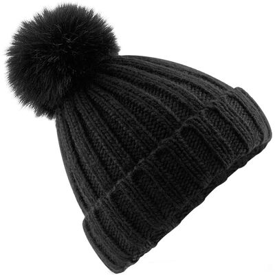Beechfield - "Verbier" Mütze Bommel für Herren/Damen Unisex (Schwarz) Schwarz Einheitsgröße Beechfield - "Verbier" Mütze Bommel für Herren/Damen Unisex (Schwarz) Schwarz Einheitsgröße