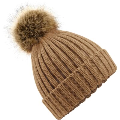 Beechfield - Mütze Bommel (Keks) Braun Einheitsgröße Beechfield - Mütze Bommel (Keks) Braun Einheitsgröße