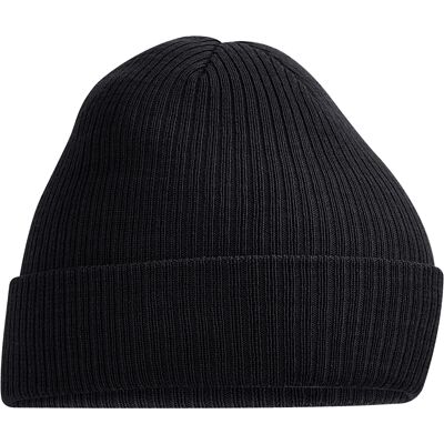Beechfield - Mütze gerippt für Herren/Damen Unisex (Schwarz) Schwarz Einheitsgröße Beechfield - Mütze gerippt für Herren/Damen Unisex (Schwarz) Schwarz Einheitsgröße