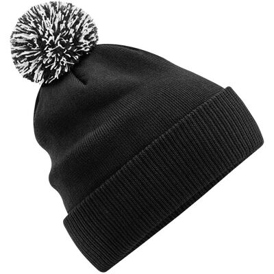 Beechfield - "Snowstar" Mütze recyceltes Material (Schwarz/Weiß) Schwarz Einheitsgröße Beechfield - "Snowstar" Mütze recyceltes Material (Schwarz/Weiß) Schwarz Einheitsgröße