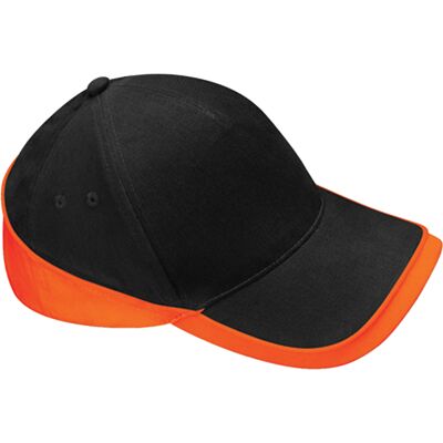Beechfield - "Teamwear Competition" Baseball-Mütze (Schwarz/Orange) Schwarz Einheitsgröße Beechfield - "Teamwear Competition" Baseball-Mütze (Schwarz/Orange) Schwarz Einheitsgröße