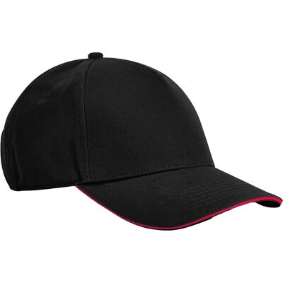 Beechfield - "EarthAware Classic" Baseball-Mütze Sandwichschirm (Schwarz/Rot) Schwarz Einheitsgröße Beechfield - "EarthAware Classic" Baseball-Mütze Sandwichschirm (Schwarz/Rot) Schwarz Einheitsgröße