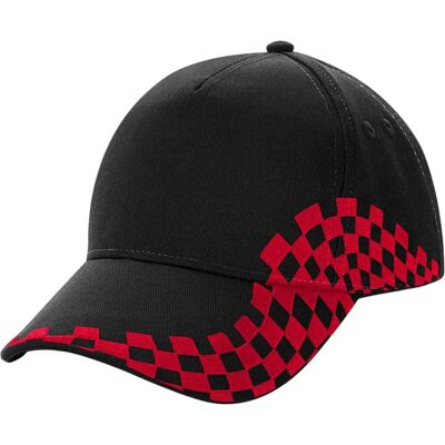 Beechfield - "Grand Prix" Kappe (Schwarz/Rot) Schwarz Einheitsgröße Beechfield - "Grand Prix" Kappe (Schwarz/Rot) Schwarz Einheitsgröße