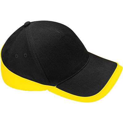Beechfield - "Teamwear Competition" Baseball-Mütze (Schwarz/Gelb) Schwarz Einheitsgröße Beechfield - "Teamwear Competition" Baseball-Mütze (Schwarz/Gelb) Schwarz Einheitsgröße