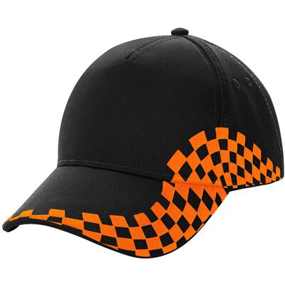 Beechfield - "Grand Prix" Kappe (Schwarz/Orange) Schwarz Einheitsgröße Beechfield - "Grand Prix" Kappe (Schwarz/Orange) Schwarz Einheitsgröße