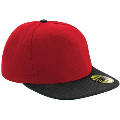 Beechfield - "Original" Snapback Mütze Flacher Schirm für Herren/Damen Unisex (Rot/Schwarz) Rot Einheitsgröße Beechfield - "Original" Snapback Mütze Flacher Schirm für Herren/Damen Unisex (Rot/Schwarz) Rot Einheitsgröße