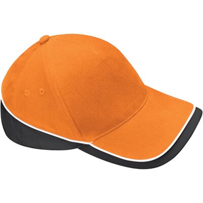 Beechfield - "Teamwear Competition" Baseball-Mütze (Orange/Schwarz/Weiß) Orange Einheitsgröße Beechfield - "Teamwear Competition" Baseball-Mütze (Orange/Schwarz/Weiß) Orange Einheitsgröße