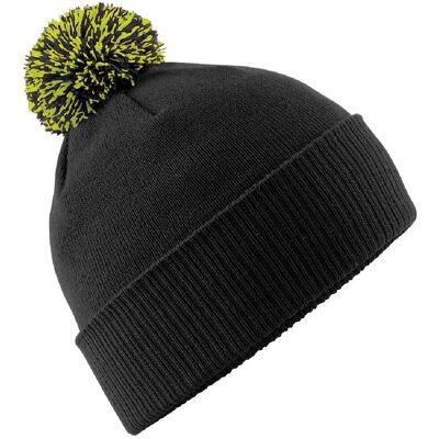 Beechfield - Mütze für Herren/Damen Unisex (Schwarz/Limone) Schwarz Einheitsgröße Beechfield - Mütze für Herren/Damen Unisex (Schwarz/Limone) Schwarz Einheitsgröße