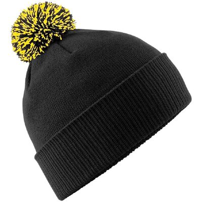 Beechfield - Mütze für Herren/Damen Unisex (Schwarz/Gelb) Schwarz Einheitsgröße Beechfield - Mütze für Herren/Damen Unisex (Schwarz/Gelb) Schwarz Einheitsgröße