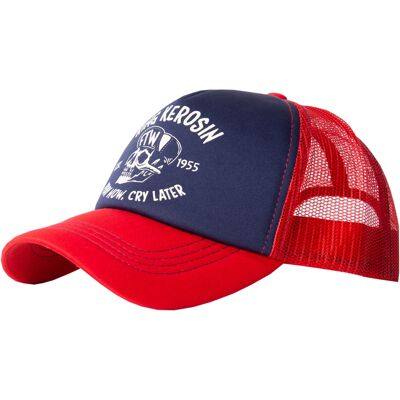 King Kerosin Herren Trucker Cap mit kontrastfarbenem Print Pray now. cray later Rot Einheitsgröße King Kerosin Herren Trucker Cap mit kontrastfarbenem Print Pray now. cray later Rot Einheitsgröße