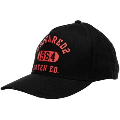DSquared2 - "1964" Baseball-Mütze für Herren/Damen Unisex, Baumwolle (Schwarz) Schwarz Einheitsgröße DSquared2 - "1964" Baseball-Mütze für Herren/Damen Unisex, Baumwolle (Schwarz) Schwarz Einheitsgröße