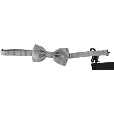 Dolce & Gabbana Grau Gestreifte Fliege Ft2045 Grau Einheitsgröße Dolce & Gabbana Grau Gestreifte Fliege Ft2045 Grau Einheitsgröße