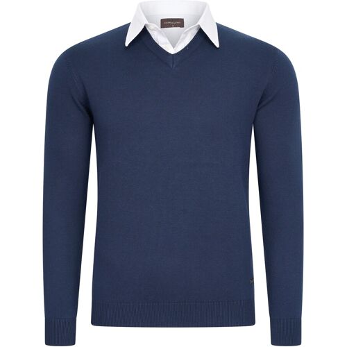 Cappuccino Italia Mock-Pullover für Herren. Der Pullover besteht aus 50% Baumwolle und 50% Polyester und hat eine normale Passform. Der Pullover hat einen Hemdkragen, der an den Pullover angenäht ist. Marke: Cappuccino ItaliaModellname: Mock Pullover (mit