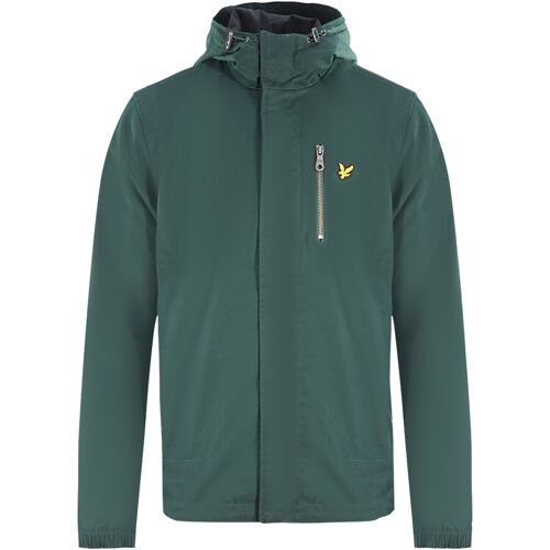 Lyle & Scott Grüne Jacke mit gebogenem Saum und Kapuze Grün XS