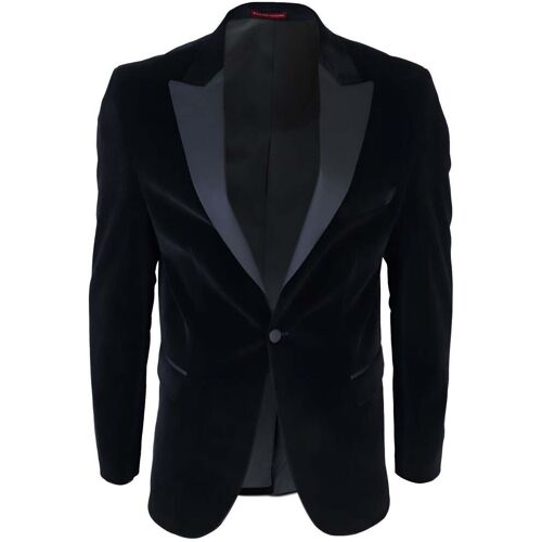 TruClothing Schwarzer Herren-Smoking-Anzug-Blazer aus Samt Schwarz 52 (Brust)