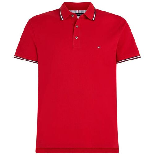 Rwb Tipped Slim Polo von Tommy Hilfiger in der farbe Rot und in größe L. Rot XL