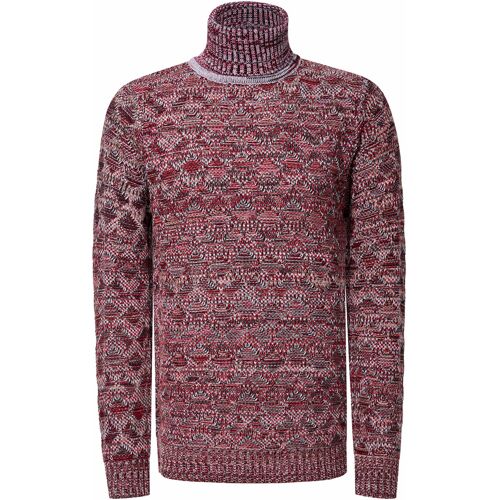 Rusty Neal Kontrast Grobstrick Rollkragen-Pullover Rot S