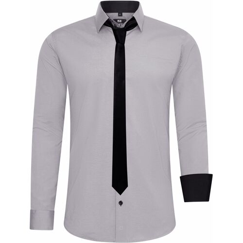 Rusty Neal Hemd mit Krawatte Set Grau L