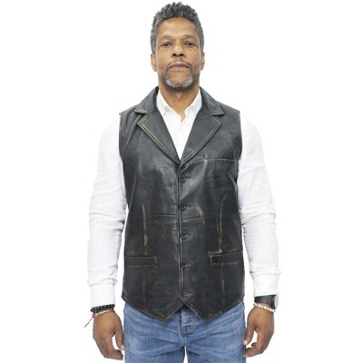 Infinity Leather Herren Smart Classic Lederweste-Bristol Schwarz L Infinity Leather Herren Smart Classic Lederweste-Bristol Schwarz L