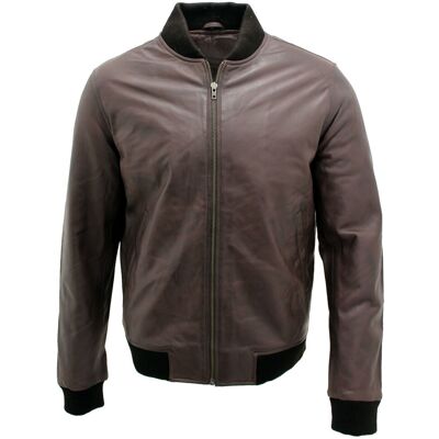 Infinity Leather Varisty Leder-Bomberjacke Braun L Infinity Leather Varisty Leder-Bomberjacke Braun L