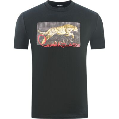 Cavalli Class Boxed Leopard Logo Schwarzes T-Shirt Schwarz L Cavalli Class Boxed Leopard Logo Schwarzes T-Shirt Schwarz L