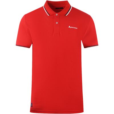 Aquascutum Twin Tipped Kragen Marke Logo Rot Polo-Shirt Rot 2XL Aquascutum Twin Tipped Kragen Marke Logo Rot Polo-Shirt Rot 2XL
