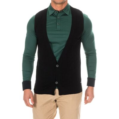 Armand Basi Herrenweste mit V-Ausschnitt und Knopfverschluss BEH0224 Schwarz S Armand Basi Herrenweste mit V-Ausschnitt und Knopfverschluss BEH0224 Schwarz S