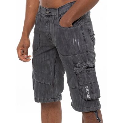 Enzo Herren Cargo Combat Denim Shorts Dunkelgrau 30 (Größe) Enzo Herren Cargo Combat Denim Shorts Dunkelgrau 30 (Größe)