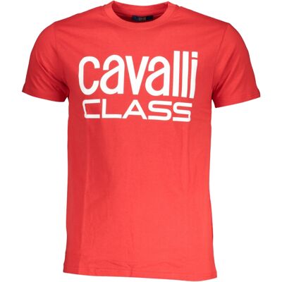 Cavalli Class Bold Weißes Logo Rotes T-Shirt Rot L Cavalli Class Bold Weißes Logo Rotes T-Shirt Rot L