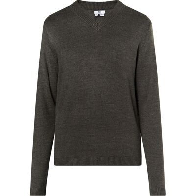 Mo Pullover Herren Dunkelgrau Melange Grau L Mo Pullover Herren Dunkelgrau Melange Grau L