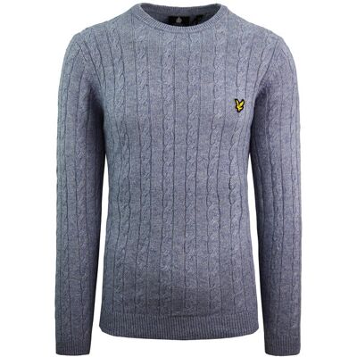 Lyle & Scott Zopfstrickpullover für Herren in Blau Blau XS Lyle & Scott Zopfstrickpullover für Herren in Blau Blau XS