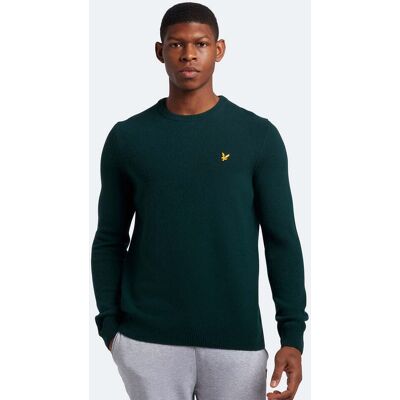 Lyle & Scott Rundhals-Pullover aus Lammwolle in Grün Olive L Lyle & Scott Rundhals-Pullover aus Lammwolle in Grün Olive L