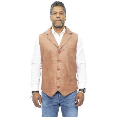 Infinity Leather Herren Smart Classic Lederweste-Bristol Bräunen L Infinity Leather Herren Smart Classic Lederweste-Bristol Bräunen L