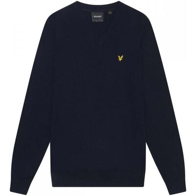 Lyle & Scott � Pullover aus Baumwollmerinowolle mit V-Ausschnitt, Marineblau Dunkles Marineblau M Lyle & Scott � Pullover aus Baumwollmerinowolle mit V-Ausschnitt, Marineblau Dunkles Marineblau M