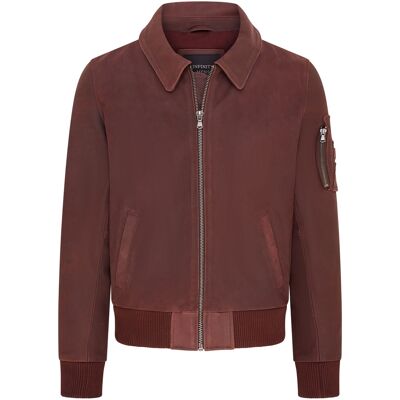 Infinity Leather Burgunderrote Bomberjacke aus A2-Rindsleder für Herren - Eura Burgund S Infinity Leather Burgunderrote Bomberjacke aus A2-Rindsleder für Herren - Eura Burgund S