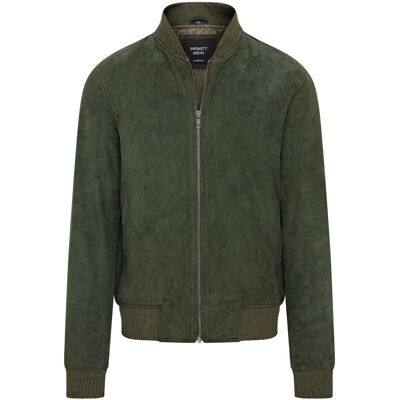 Infinity Leather Weiche MA-1 Varsity Bomberjacke aus Ziegenwildleder f�r Herren - Dalian Grün XL Infinity Leather Weiche MA-1 Varsity Bomberjacke aus Ziegenwildleder f�r Herren - Dalian Grün XL
