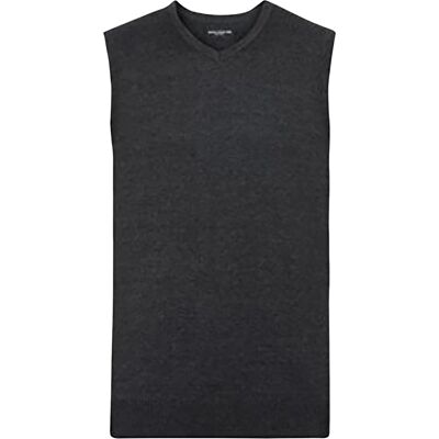 Russell Athletic Russell Collection Herren V-Ausschnitt ärmellos gestrickt Pullover Top / Pullover (Charcoal Marl) Holzkohle XS Russell Athletic Russell Collection Herren V-Ausschnitt ärmellos gestrickt Pullover Top / Pullover (Charcoal Marl) Holzkohle XS